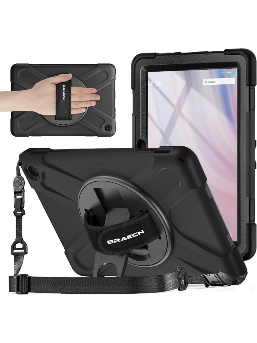 Stylish Black Case for 10.1” Fire HD 10 Tablet (13th Gen 2023) - Durable